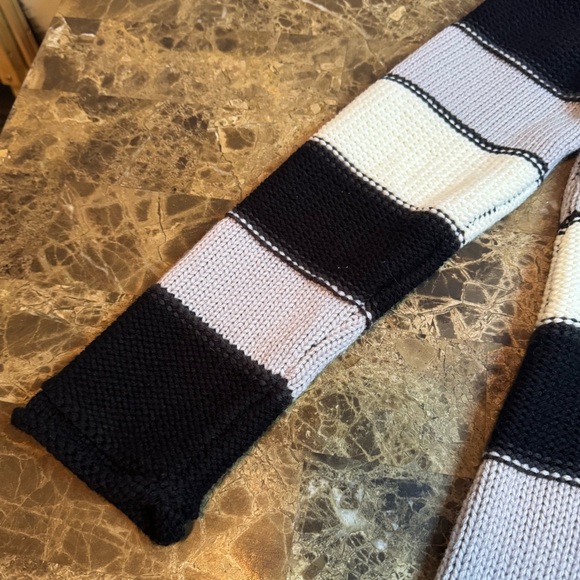 Spense Knits Sweater Size L Black White Purple Turtleneck Kangaroo Pouch - Picture 7 of 10